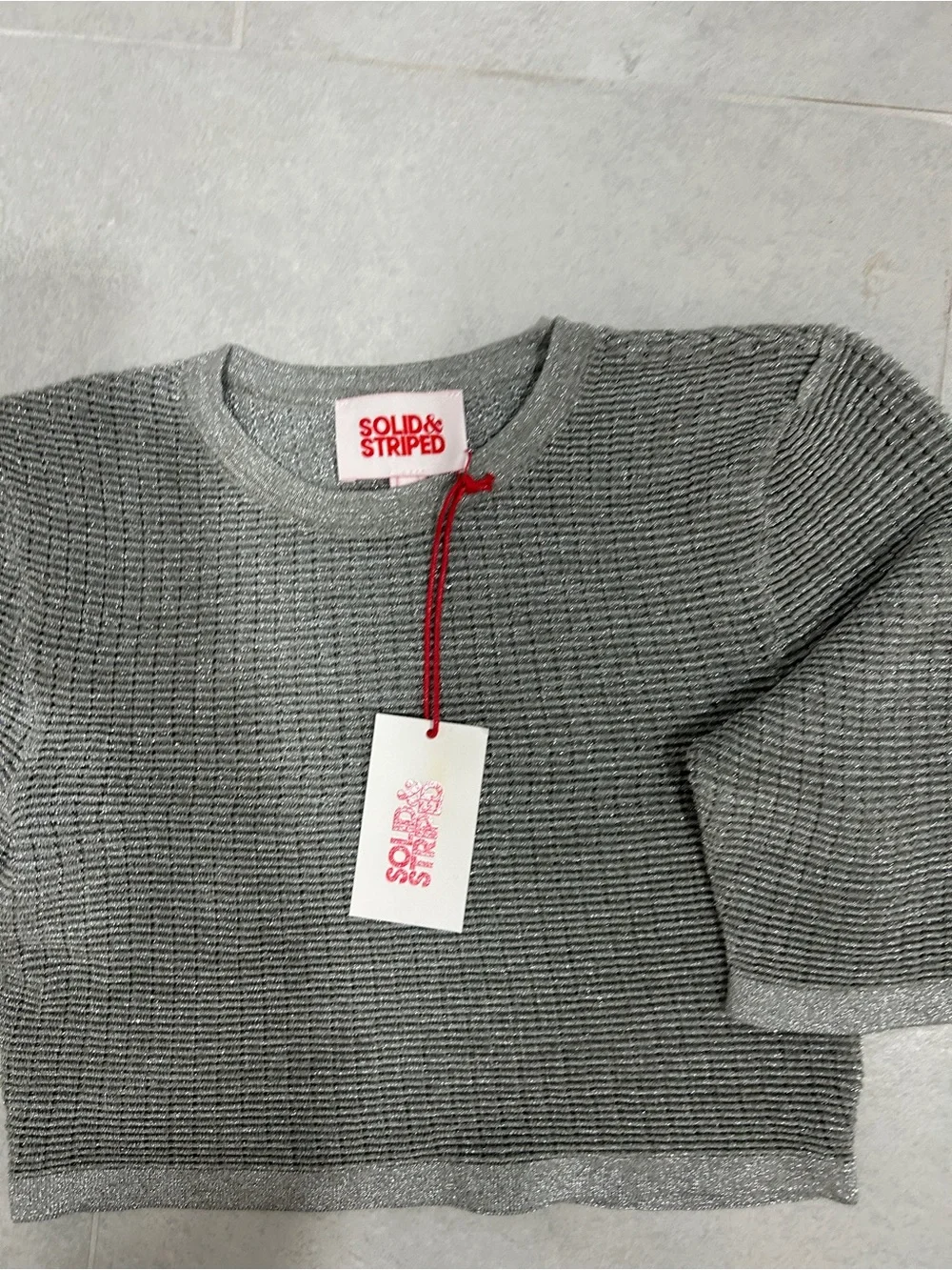 Solid & Striped The Cara Top silver shimmer NWT
